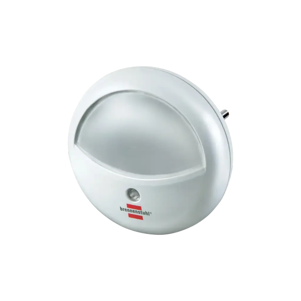 [1173210] brennenstuhl LED Round Orientation Light / Night Light With Twilight Sensor For The Socket (Soft and Unobtrusive Light, With 2 LEDs) 