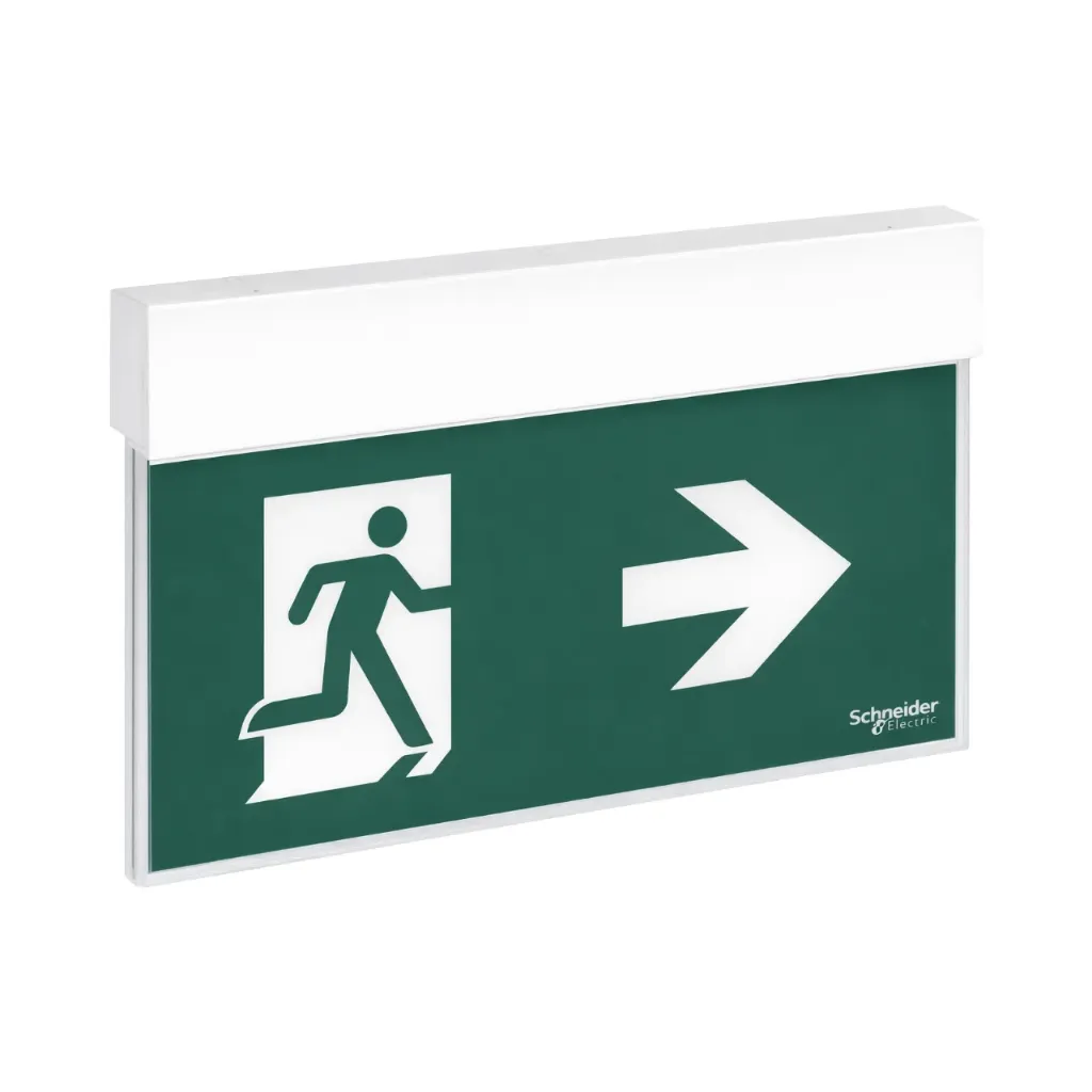 Schneider Electric Emergency luminaire, Exiway Easysign, Standard, 3h, IP40, 24m, maintained and non-maintained, white OVA38251