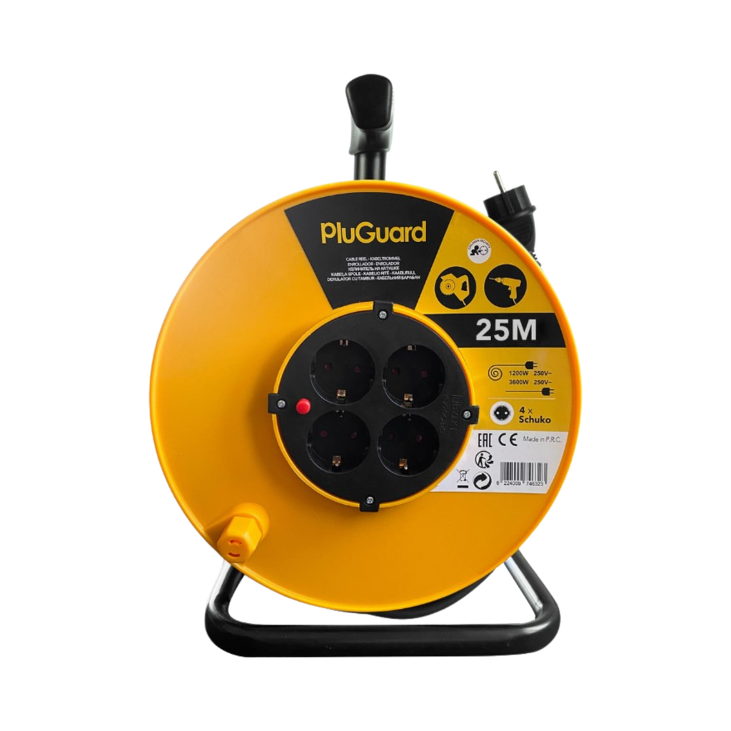 iLock Plastic Extension Cable Reel, 4 Socket 25 Meters Cable Extension Cord