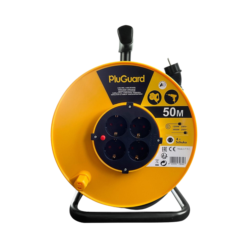 iLock Plastic Extension Cable Reel, 4 Socket 50 Meters Cable Extension Cord