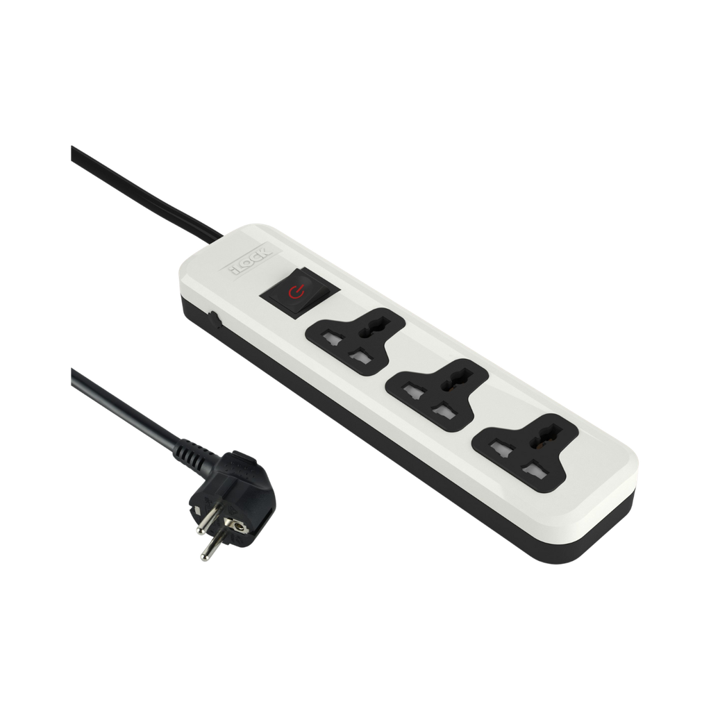 iLock 3 Universal Outlet Power Strip Without Earthing - Basic