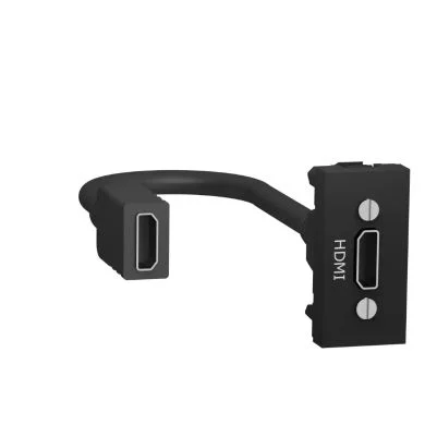 Schneider Electric New Unica HDMI Connector Prewired 1 Module Anthracite