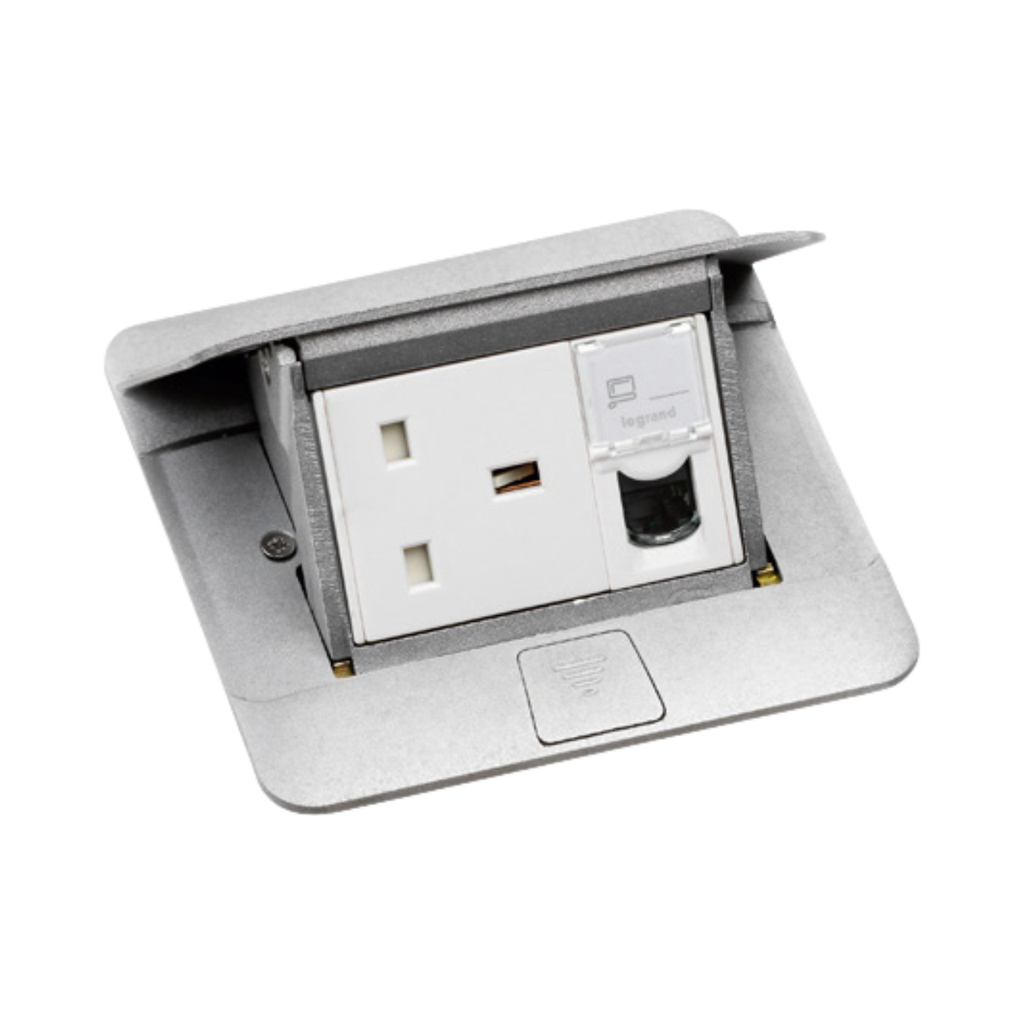 [054010] Legrand Pop Up 3 Modules To Be Equipped - Matt Aluminum Finish