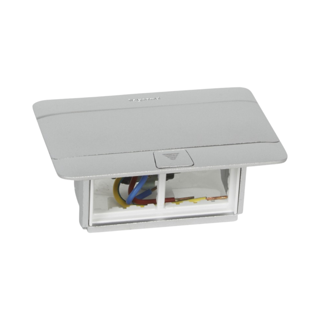 [054011] Legrand Pop Up 4 Modules To Be Equipped - Matt Aluminum Finish