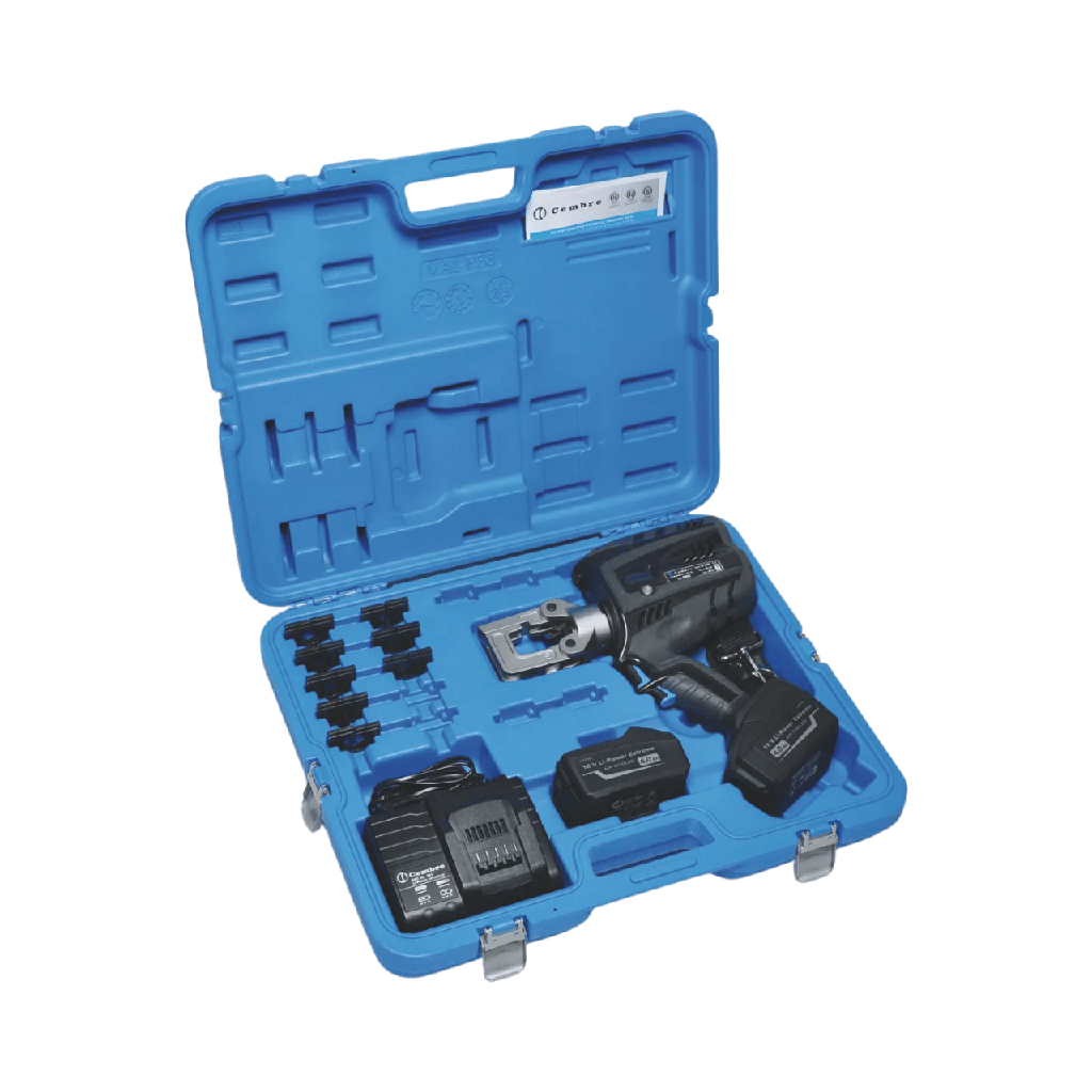 Cembre B500 Battery Powered Hydraulic Crimping Tool 63 kN With  Openable Closed Head For Electric Connectors Up To 300 mm + Selection Of Dies Kit-B500-1