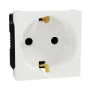 Schneider Electric Miluz E German Socket Outlet,16A, 250V, 2 Pin With Earth, 2 Module, White