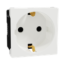 Schneider Electric Miluz E German Socket Outlet,16A, 250V, 2 Pin With Earth, 2 Module, White