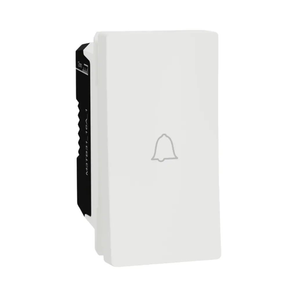 [M3TB31_BP_1M] Schneider Electric Miluz E Doorbell Switch,10A, 250V, 1 Module, White