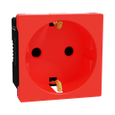 Schneider Electric Miluz E German Socket Outlet, 16A 250V, 2 Pin with Earth UPS, 2 Module, Red