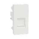 Schneider Electric Miluz E Telephone Outlet, 6 Pin, 4 Wire, Mechanism With Shutter, White