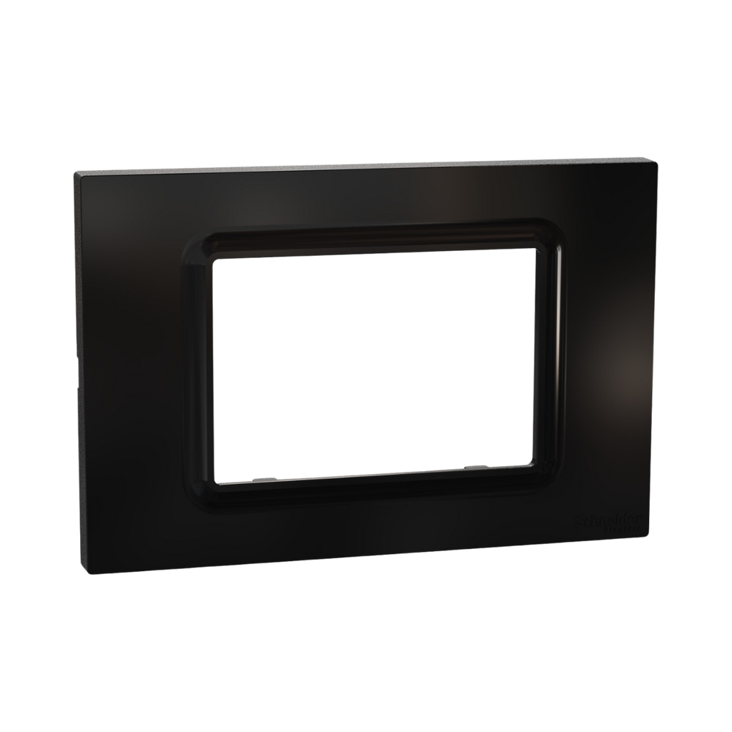 Schneider Electric Miluz E Cover Frame, 3 Gang, Black