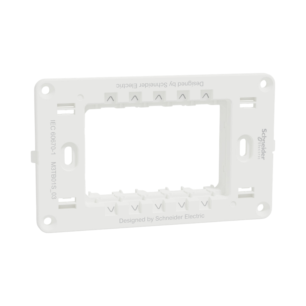 Schneider Electric Miluz E Cover Supporting Frame, 3 Gang, White