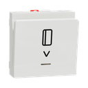 Schneider Electric Card Switch,1-pole 2-Way, 10A, 2 Modules, Screwless Terminals, Untreated, IP4X, White, New Unica