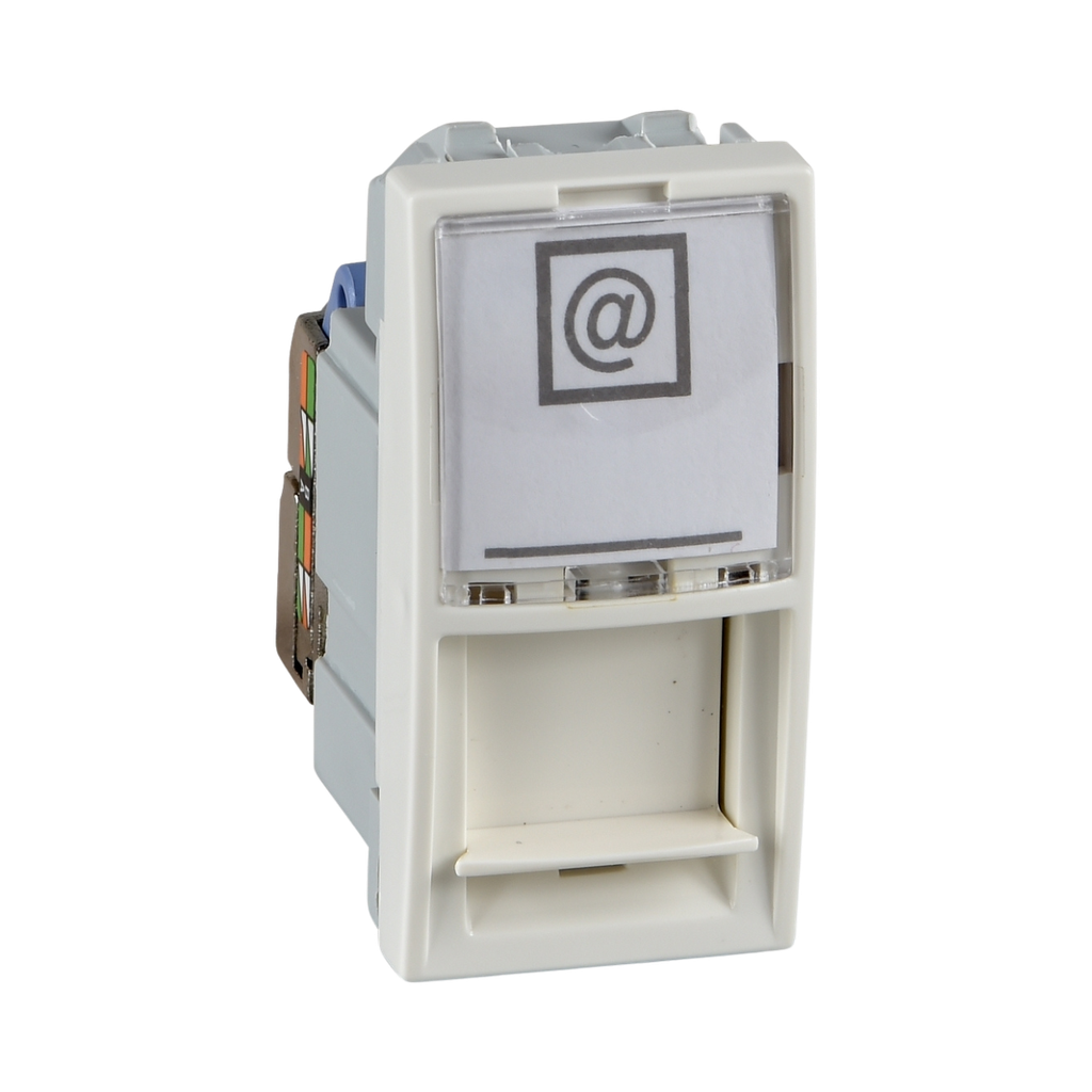 Schneider Electric 1 RJ45 Socket 1 m Cat.6, UTP - Ivory Unica