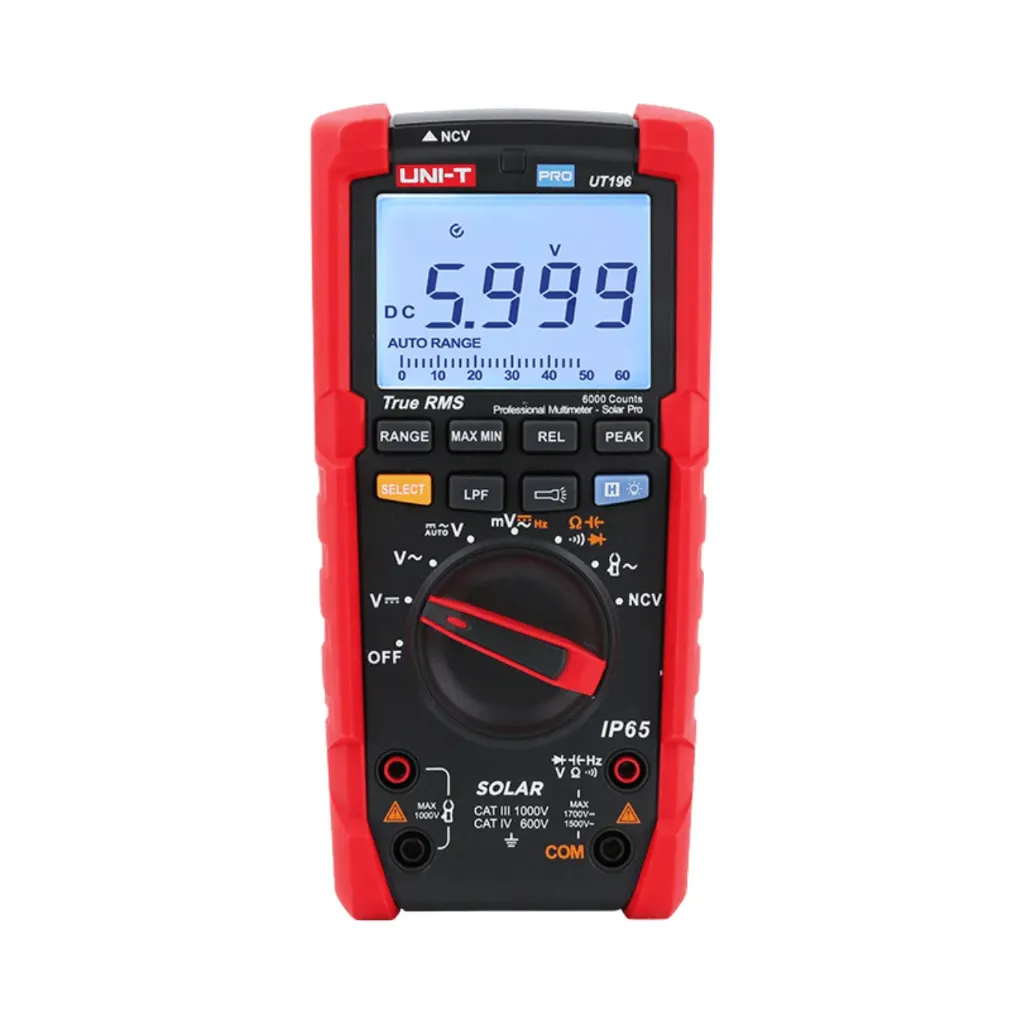 Uni-T Professional Multimeter 1700v DC True RMS - Solar Pro 1500Vrms AC Overload Protection UT196
