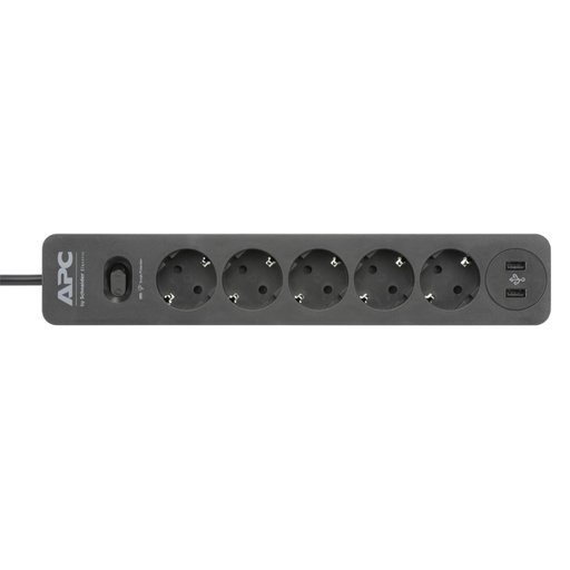 [PME5U2B-GR] APC Essential SurgeArrest 5 Outlet 2 USB Ports Black 230V