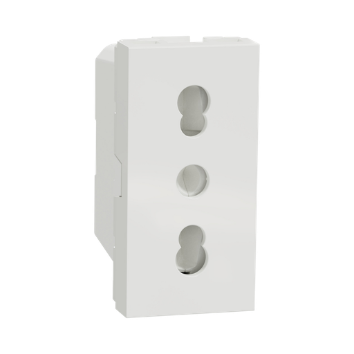 [NU302318] Schneider Electric Socket-Outlet, New Unica, 2P+E, 16A, Italian, With Shutter, White