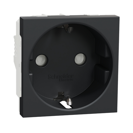 [NU303754] Schneider Electric Socket-Outlet, 2P+E, 16A, Schuko, With Shutter, Anthracite New Unica