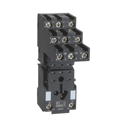 [RXZE2S111M] Schneider Electric Socket, Separate Contact, 10 A, Relay Type RXM3, Screw Connector, 250 V AC