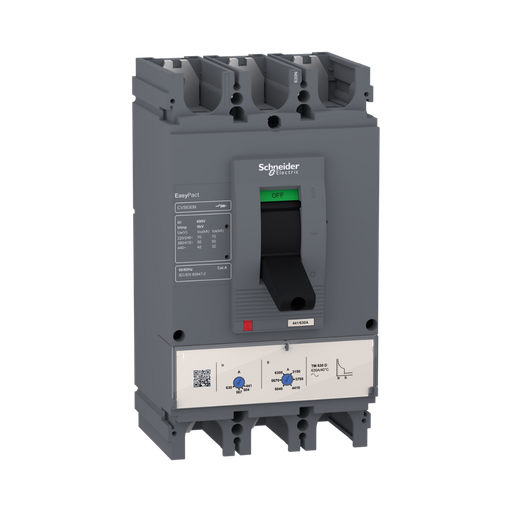 [LV563316] Schneider Electric Circuit Breaker EasyPact CVS630N, 50 kA at 415 VAC, 600 A Rating Thermal Magnetic TM-D Trip Unit, 3P 3d