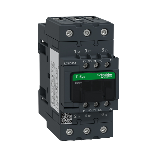 [LC1D50AQ7] Schneider Electric TeSys D Contactor - 3P(3 NO) - AC-3 - <= 440 V 50 A - 380 V AC 50/60 Hz Coil