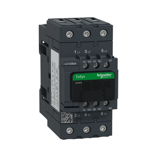 [LC1D80AF7] Schneider Electric TeSys D Contactor 3P 66A AC-3 up to 440V Coil 110V AC 50/60Hz