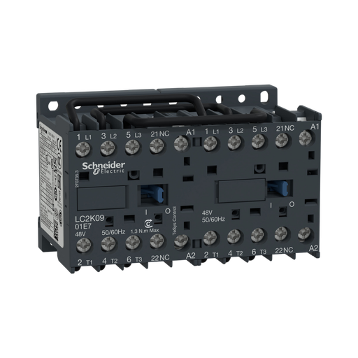 [LC2K0901E7] Schneider Electric TeSys K reversing contactor - 3P - AC-3 <= 440 V 9 A - 1 NC - 48 V AC coil