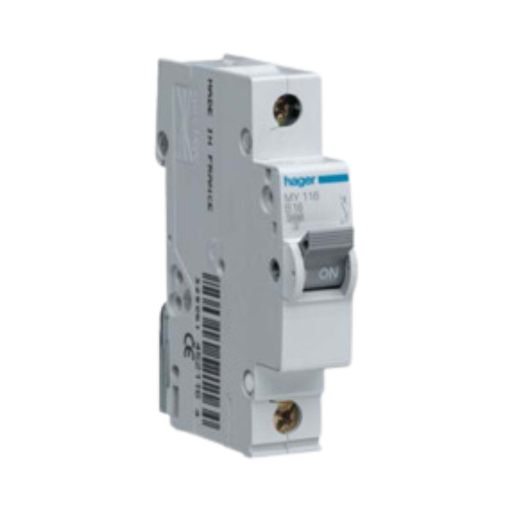 Hager Miniature Circuit Breaker 4.5kA 1P C CURVE