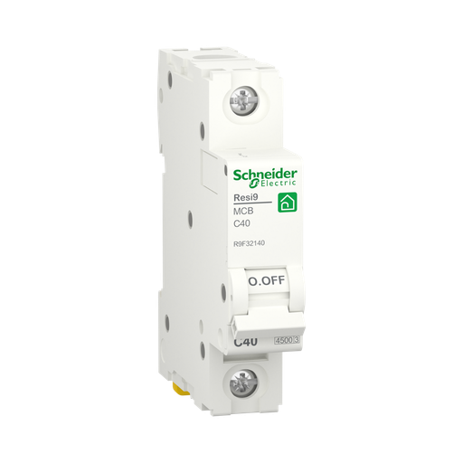 [R9F32140] Schneider Electric Miniature Circuit Breaker (MCB), Resi9, 1P, 40A, C Curve, 4500A (IEC/EN 60898-1)