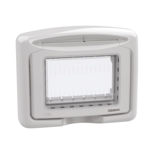 [27603] Bticino Classia IP55 Waterproof Covers - Grey Color - 3 Modules