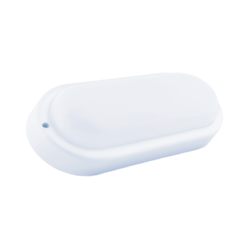 Sirage Weather Proof Oval Bulkhead Led Luminaire 12w With Light + Motion Sensor Warm