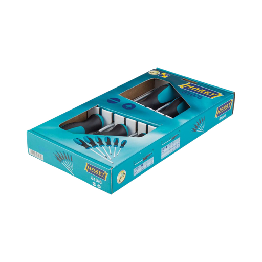 [810/6] Hazet Screwdriver Set Slot profile ∙ Pozidriv Profile PZ ∙ 6-pieces ∙ 0.5 x 3 – 1.2 x 6.5 ∙ PZ1 – PZ2