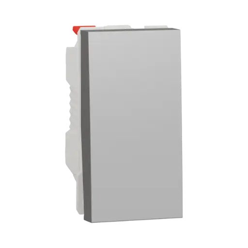 [NU310330] Schneider Electric Switch, New Unica, 1-Pole 2-Way, 10AX, 1 Module, Screwless Terminals, Painted, IP4X, Aluminium 