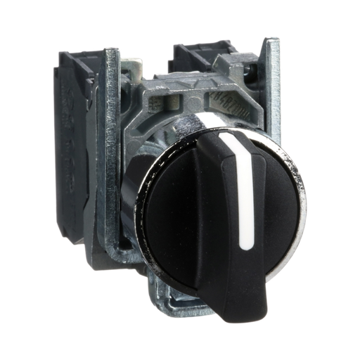 [XB4BD53] Schneider Electric Selector Switch, Harmony XB4, Metal, Black, 22mm, 3 Positions, Spring Spring Return, 2NO 