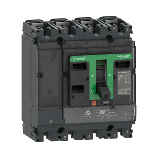 [C10B6TM080] Schneider Electric Circuit Breaker, ComPacT NSX100B, 25kA/415VAC, 4 Poles 3D (Neutral Not Protected), TMD Trip Unit 80A 