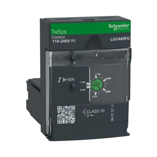 [LUCA05FU] Schneider Electric Standard Control Unit, TeSys Ultra, 3P, 1.25 to 5A, 690VAC, Thermal Magnetic Protection, Class 10, 110 to 240VAC/DC Coil 