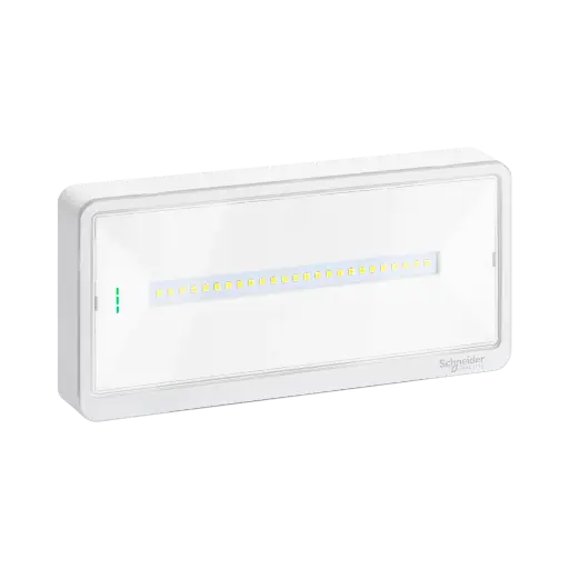 [OVA44010] Schneider Electric Emergency luminaire, Exiway Light, Standard, Selectable Duration, 110lm, IP42, White 