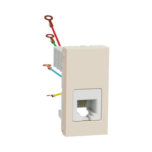 [NU349144] Schneider Electric Telephone Socket, New Unica, RJ12, 1 Connector, 1 Module, Beige
