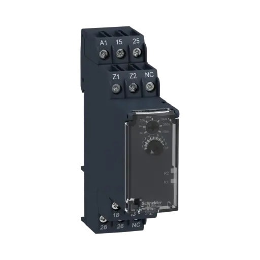 [RE22R2KMR] Schneider Electric Single Function Relay, Harmony Timer Relays, 5A, 2CO, 0.05s…10min, Delay on de Energization, 24...240V AC DC 