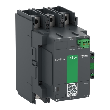 [LC1G225KUEN] Schneider Electric High Power Contactor, TeSys Giga, 3 Pole (3NO), AC-3 <=440V 225A, Standard Version, 100…250V Wide Band AC/DC Coil 