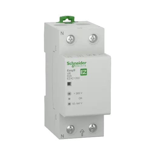[EZ9C1263] Schneider Electric Easy9, 2P 63A Voltage Relay, Home Protection Device Against Sudden Over And Under Voltage