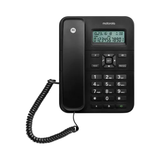 [CT202] Motorola Corded Telephone, A Large Display With Caller ID, Black
