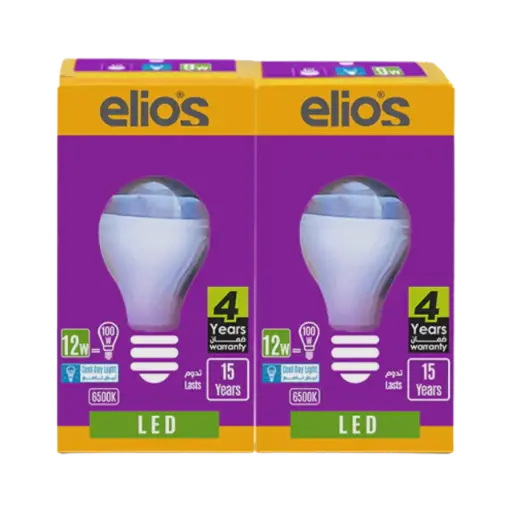 elios Led Bulb E27 12w Shape A65 Pack Of 3 Pieces