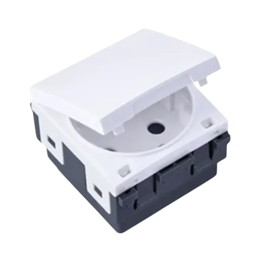 [35116] Venus German Socket With Earth and Cover 16A J-Venus White J16
