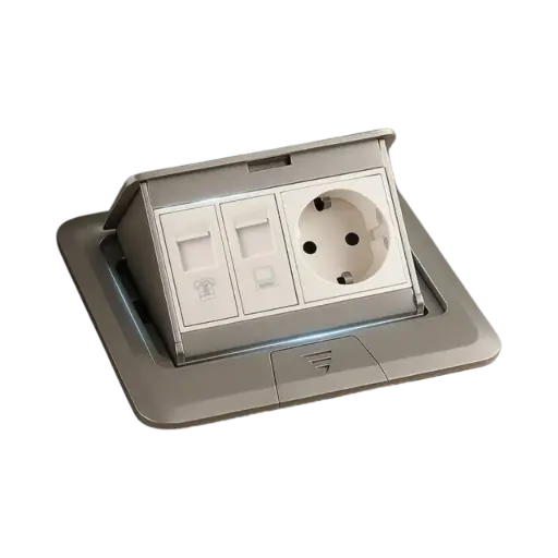 [35256] Venus Floor Box 4 Modules IPX4, Silver