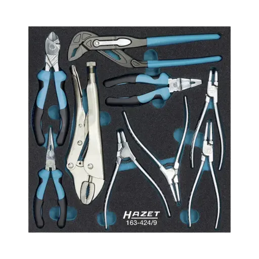 [163-424/9] Hazet Pliers Set 2/3, 9-Pieces