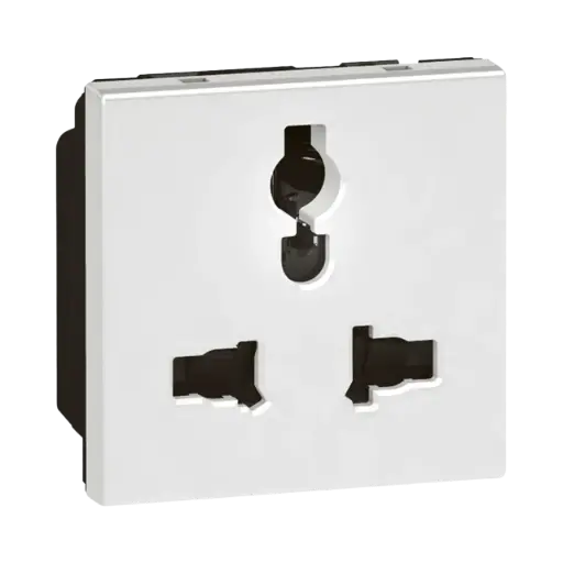 [572123] Legrand Arteor™ Multistandard Socket, 2P+E Unswitched, shuttered, 2 Modules - White