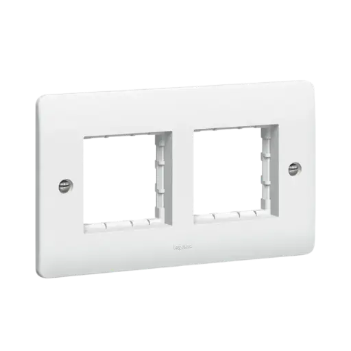 [730094] Legrand Carrier Plate Synergy 2 Gang 4 Modules Arteor White