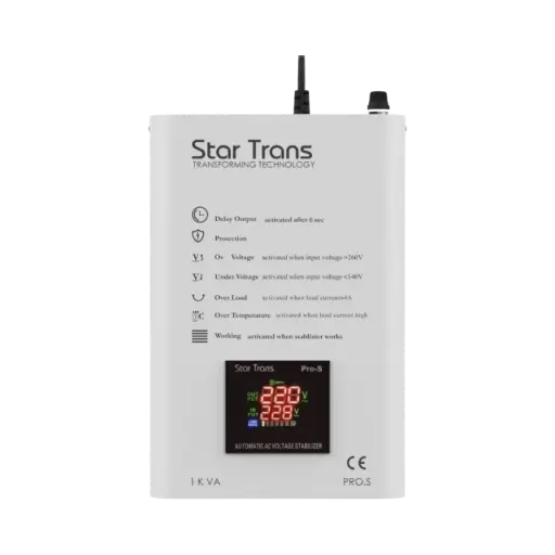 [Pro-S 1Ph-1KVA] Star Trans 1kVA Single Phase Stabilizer Servo Pro-S Series