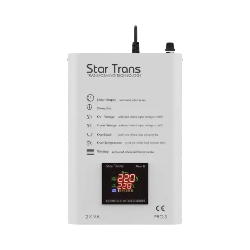 [Pro-S 1Ph-2KVA] Star Trans 2kVA Single Phase Stabilizer Servo Pro-S Series